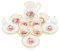 Odoria 1/12 Scale Dolls House Miniature Tea Sets 15Pcs Dollhouse Accessories, Rose