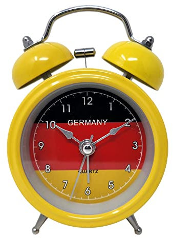 Starlet24 Glockenwecker Deutschland Motiv Uhr Wecker Tischuhr gelb