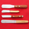 Earlywish 4pcs Dental Lab Metal Blade Wooden Handle Spatula Instrument