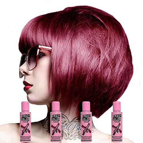 Renbow Crazy Color Semi-Permanent Hair Dye Color Cream - 4 x Cyclamen 100ml