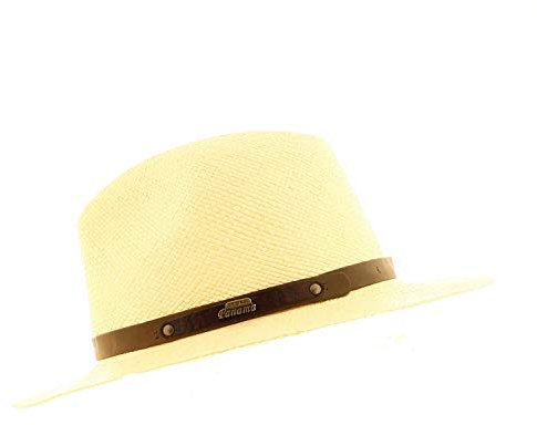 votrechapeau Chapeau Panama en Paille Cuenca, Chapeau Fedora, Bord baissé (Tour de Tête 60 cm)