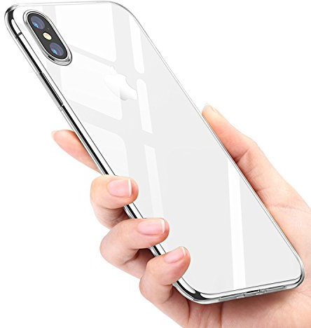 Mture Coque iPhone XS, Coque iPhone X, iPhone X Housse Crystal Clear Case Silicone Gel TPU avec Absorption de Choc et Anti-Scratch Coque De Protection pour Apple iPhone X/iPhone XS - Transparent