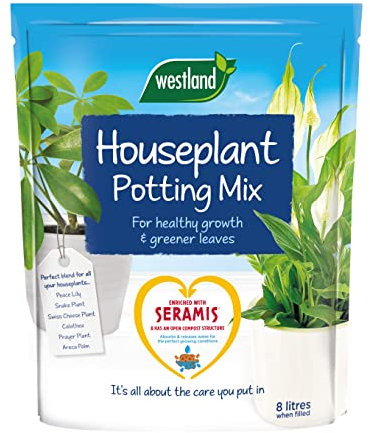 Westland Houseplant Potting Compost Mix and Enriched with Seramis, 8 L