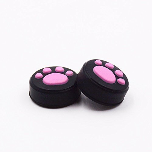 Gommini per pollici, copri levette per joystick in silicone, 1 paio con zampe di animali, per Nintendo Switch NX NS Joy-Con Verde rosa