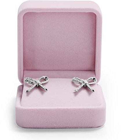 Oirlv Rosa Samt Ohrring Box,Verwendet für Geburtstag,Valentinstag,Jubiläum Geschenkbox,Einkaufszentrum Zähler Ohrring Schmuckdisplay