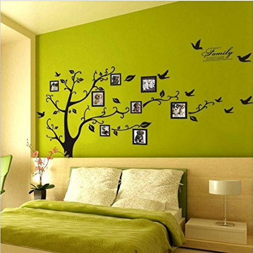 Grand arbre cadres photo Arbre généalogique Chambre Salon Autocollant mur Accueil Décor Décoration Chambre Décalcomanies mur Art Fond d'écran. Belle décoration de chambre. Papiers peints art déco.