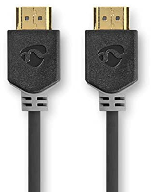 Nedis HDMI Cable 2m High Speed Ultra HD 10K 8K HDMI 2.1 with Ethernet 4K 120Hz 8K 60Hz eARC 48Gbps HDCP2.3 HDR10+ Anthracite