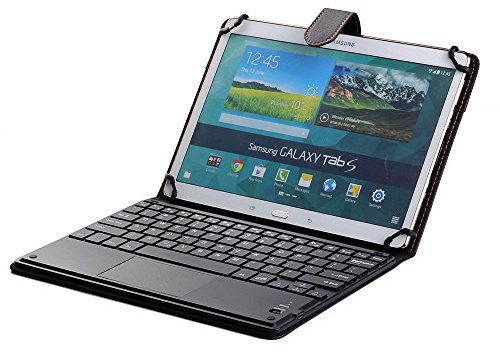 Funda de teclado para Samsung Galaxy Tab S6, funda universal de 10 pulgadas con teclado para tableta, funda de piel sintética con teclado Bluetooth (ratón Touchpad) para Samsung Galaxy Tab S6 de 10.5