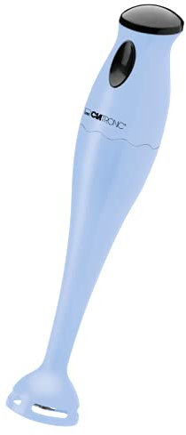 Clatronic SM 3577 Mixeur plongeant avec moteur puissant de 180 W, lame anti-choc en acier inoxydable avec bol mélangeur transparent de 500 ml et œillet de suspension, bleu, plastique bleu