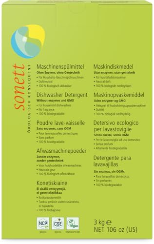 Sonett Geschirrspülmittel, 18 kg, Pulver, Duftneutral, Bioabbaubar, für Haushaltsgeschirrspüler