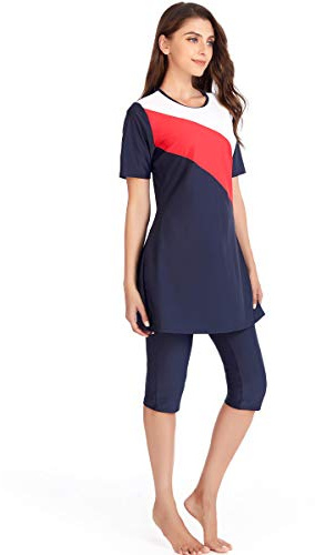 seafanny Muslim Swimwear Islamic Women's Short Sleeve Modest Swimsuit Rash Guard Surfing Beachwear Burkini