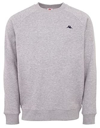 Kappa VAUKE Unisex Sweatshirt I Pullover Herren aus Baumwolle I Basic für Sport und Freizeit I Sweater für Frauen & Männer I Pulli in Größe M, grau