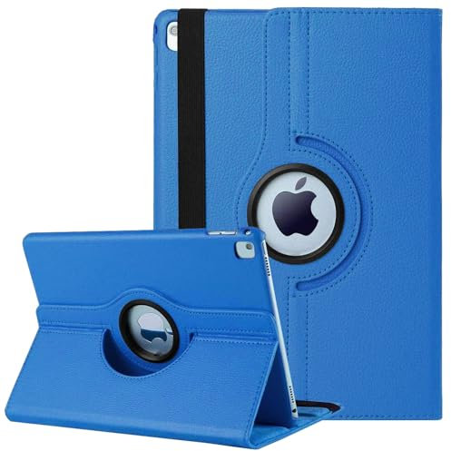 PURE HITECH Case for iPad 10.2 inch 9th/8th/7th Generation (2021/2020/2019) | Premium PU & PC iPad Rotate Case with Auto Wake/Sleep Feature - Sky Blue