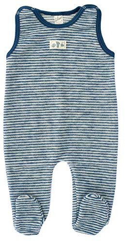 Lilano, Baby/Frühchen Strampler mit Fuß, 100% Wolle (kbT) (Marine geringelt, 62)