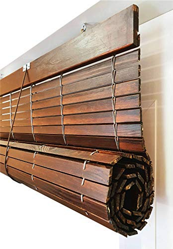 Persiana Alicantina Exterior/Persiana de Madera Exterior Enrollable. Contactaremos para su Ajuste sin Cargo. Medida Ancho X Alto Color: Nogal. Medidas: 84cm x 200cm