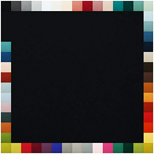 Bündchenstoff als Meterware Schlauchware 95% Baumwolle 5% Elasthan über 50 Farben Auswahl Jersey (001 |Schwarz, Länge: 1,0m)
