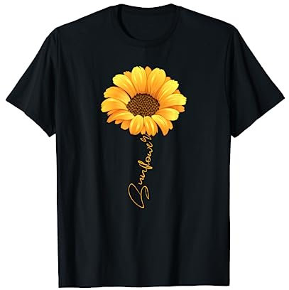 Schöne Sonnenblume mit Schrift Sunflower Shirt für Damen T-Shirt