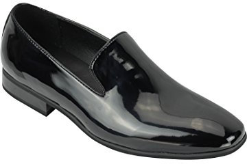 Mocassini da Uomo in Pelle Scamosciata e Vernice Lucida Mocassini Informale MOD Scarpe da Guida [Brevetto Nero,UK 10 EU 44]