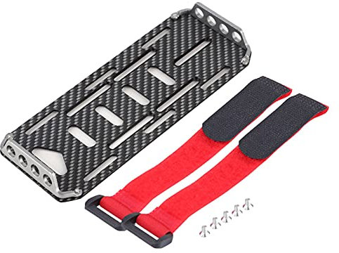 RC Car Battery Plate,Carbon Fiber RC Car Battery Mounting Plate,RC Battery Mounting Plate with Tie Replacement for Traxxas Hsp Redcat Axial Scx1 1:10 RC Car,RC Car accessories