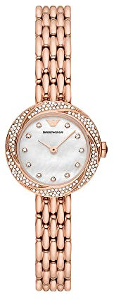 Emporio Armani Uhr für Damen , Zweizeiger Uhrwerk, 26MM Rose Gold Edelstahlgehäuse mit einem Edelstahlarmband, AR11474