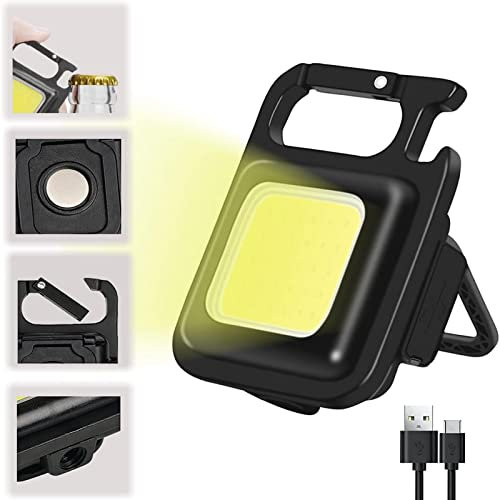 Rechargeable Bike Light with COB LED - 4 Light Modes, Magnetic Base & Bottle Opener | Water-Resistant Bicycle Headlight for Cycling, Camping, Emergency | EDC Flashlight