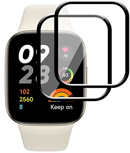 FiiMoo Screen Protector Compatible with Xiaomi Redmi Watch 3, [2 Pack] [3D Full Coverage] [5H Hardness] [Case Friendly][Ultra-Clear][Anti-scratch], Protector Film for Xiaomi Redmi Watch 3