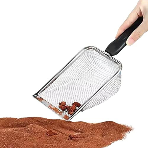 boiler Pala de arena para gatos Litter Lifter – Colador de acero inoxidable, pala de metal, pala profunda, tamiz para excrementos de gatitos