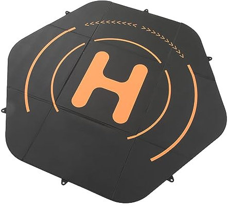 Drohnen-Landepad, 110 cm, sechseckig, doppelseitig, faltbar, tragbar, wasserabweisend, silikonbefestigung, Drohnenmatte für Drohnenpiloten, Garten, Terrassen, Parks, Grasflächen, W