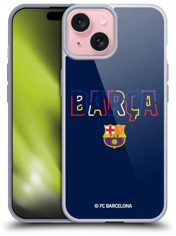 Head Case Designs Offizielle FC Barcelona Neon Barca Graphics Gelhülle [Militärischer Schutzgrad] Kompatibel Mit Apple iPhone 15 Und Kompatibel Mit MagSafe