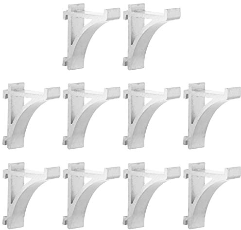 Mikikit 10pcs Stainless Steel Hook Fridge Shelf Clips Cooler Shelf Brace Clips Refrigerator Support for Kitchen Storage Organisation