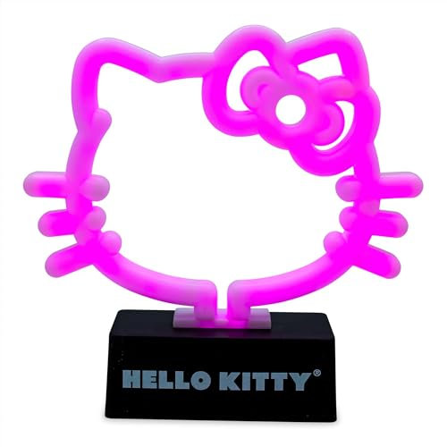Silver Buffalo Sanrio Hello Kitty Neon LED Lamp Room Decor Mood Light, Battery Powered (Requires 2 AA Batteries - Not Included)