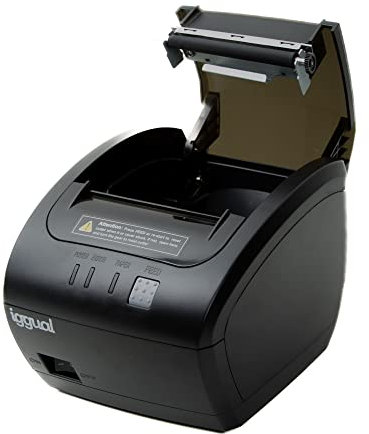 iggual-TP Easy 80W USB- Impresora Térmica de Tickets y Recibos 80 mm para TPV/POS- USB + RJ11, 230 mm/s- Corte Automático- Comercios, Restaurantes, Retail- Compatible Windows/Android/macOS- Negra