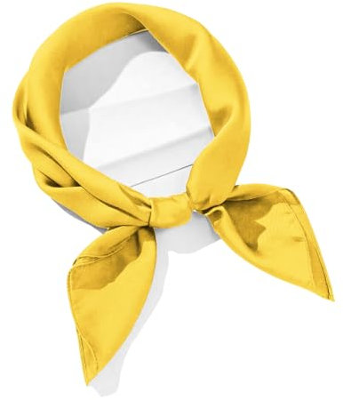 Van Der Rich ® - Elegantes Halstuch mit Seidensatin-Effekt Quadratisches Halstuch - Damen (Gelb)