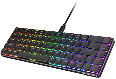 TsoLay Wireless RGB Mechanical Keyboard, Ultra-Thin Low Profile Gaming Keyboard with 69 Keys and RGB Backlight, Wireless/Wired/Bluetooth, 6 Kinds Of Brightness Adjustment, for Mac Windows PC