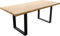 DELIFE Esszimmertisch Edge-Pure Eiche Natur 200x100 Kufe Schwarz Live-Edge