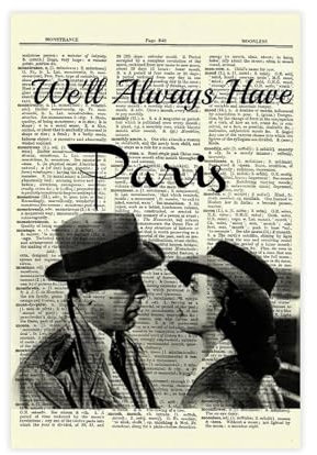 NWGACS Casablanca Wörterbuch, Humphrey Bogart Ingrid Bergman, Vintage-Kunst, Leinwand-Poster, Schlafzimmer, Dekoration, Sportlandschaft, Büro, Raumdekoration, Geschenk, ungerahmt, 30 x 45 cm