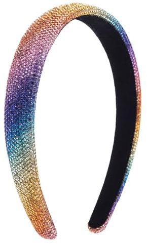 scicent Headbands for Women Embellished Rhinestone Hairbands Bling Sparkly Diamond Hair Band Fashion Head Bands Non-Slip Wide Thick Padded Hair Accessories - 26515