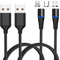 Câble Magnétique USB C 3 en 1 Transfert de Données Câble Aimanté pour Micro USB/Type C/iProduits Câble de Charge en Nylon 7Pin Tressé pour iPhone 15, Samsung, Huawei, Xiaomi (1M/Lot de 2)