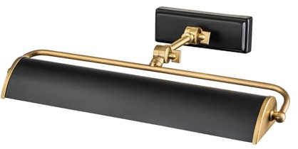 Hochwertige Bilderleuchte in Schwarz-Altmessing, verstellbar, Breite 44,5cm
