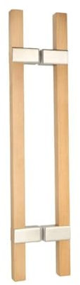 Gedotec Stoßgriff aus Holz und Edelstahl schwarz | 1 Set Türgriff (Innen/Außen) Buche lackiert | WISLA | Sauna-Stoßgriff inkl. Befestigungsmaterial für Glastüren | beidseitiger Türbeschlag