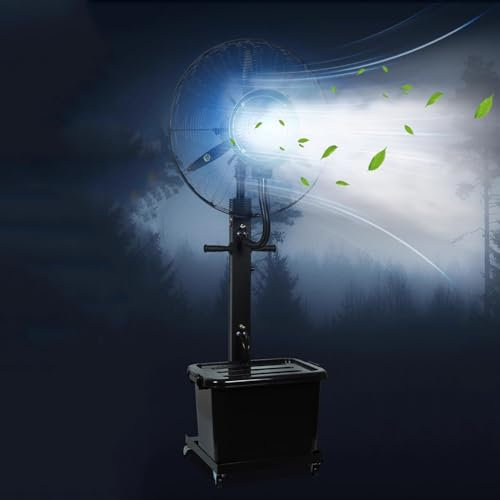 Industrial Water Mist Cooling Spray Fan with 44L Water Tank for Outdoor Use - 3 Speeds, 90° Oscillation, Portable Mister (81cm/32in)