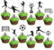 36PCS Football Cupcake Toppers, Glitter Non-Edible Cupcake Toppers, Soccer Themed Sports Cake Decorations for Birthday Sport Party Baby Shower(Black)