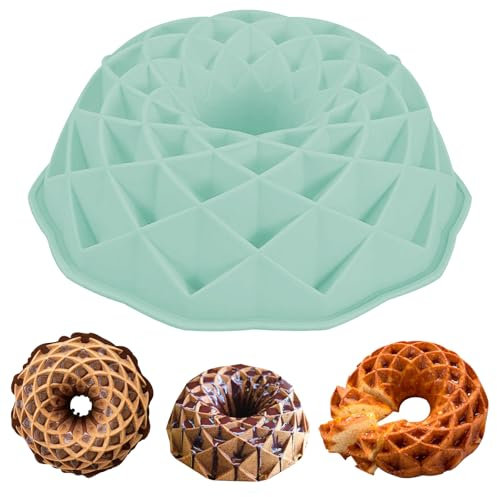 Moule Gateau 23cm Moule Cake Silicone Moule Cake Moule Silicone Patisserie Moule Mini Cake Moule à Gateau Moule Muffin Moule à Brioche pour Cake Shop(vert clair)