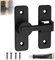 Serratura Porta Scorrevole 180° Fermo Gancio a Porta Ribaltabile, Chiavistello per Porta in Legno, Serratura Porta Interna, per Porta, Finestra (Nero-180°)