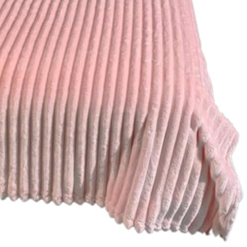 oceanevo Ribbed Cord Chunky Throw Fluffy Fleece Faux Fur Velvet Toch Plush Cozy Soft Blanket For Sofa Bed Settee Couch Chair (Pink, King- 200 X 240cm)