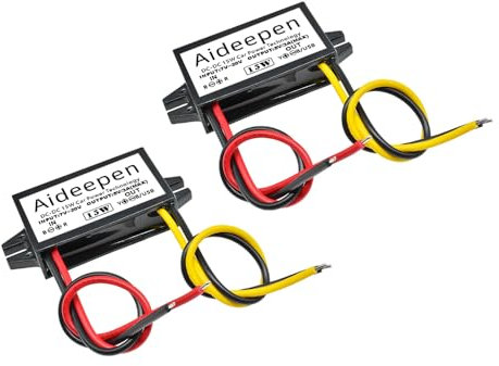 2Stuck DC-DC 12V zu 5V Spannungs-wandler 3A 15W, Aideepen Spannungs-regler 8-20V Step Down Converter, Buck Convertermit mit Kabelschnittstelle