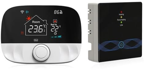 Smart Home Wifi Heating Thermostat Wireless Floor Heater Water Gas Boiler Smart Life Temperature Controller Alexa Google(T9W-RC9Black)