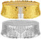 Pailletten Breite Gürtel Damen Metall Schnallen Glänzender Taillengürtel(Gold Sliver,2 Pcs)
