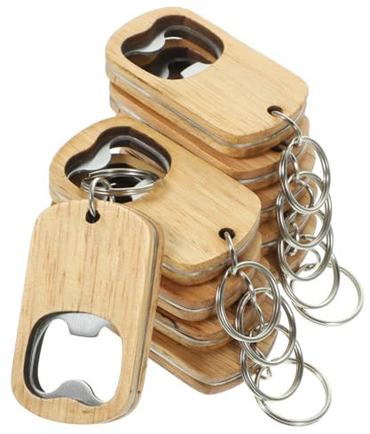 HAPINARY 10stücke Holzflaschenöffner Als Schlüsselanhänger Flacher Flaschenöffner Bierflaschenöffner Partyflaschenöffner Flaschendeckelöffner Getränkeöffner Für Männer Robustes Holzmaterial