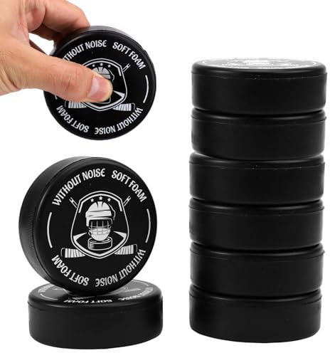 BOXOB 8pcs Palets Hockey sur Glace, Palets de Hockey sur Glace en Mousse Souple 7,5cm de Diamètre 2,54cm d'Épaisseur Légers et Silencieux pour l'Entraînement l'Intérieur